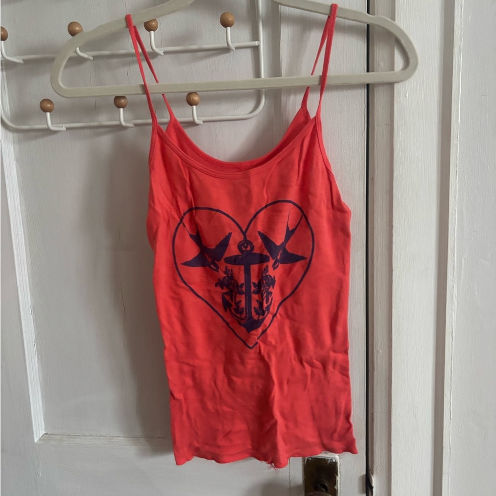 Red Anchor Heart Women's Tank Top